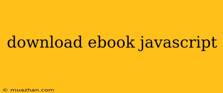 Download Ebook Javascript