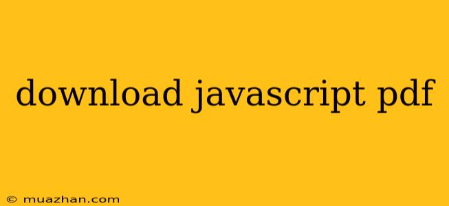 Download Javascript Pdf