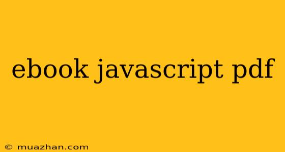 Ebook Javascript Pdf