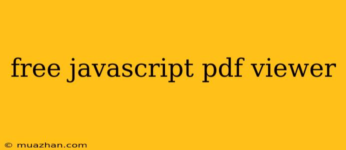 Free Javascript Pdf Viewer