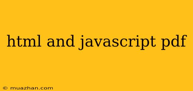 Html And Javascript Pdf