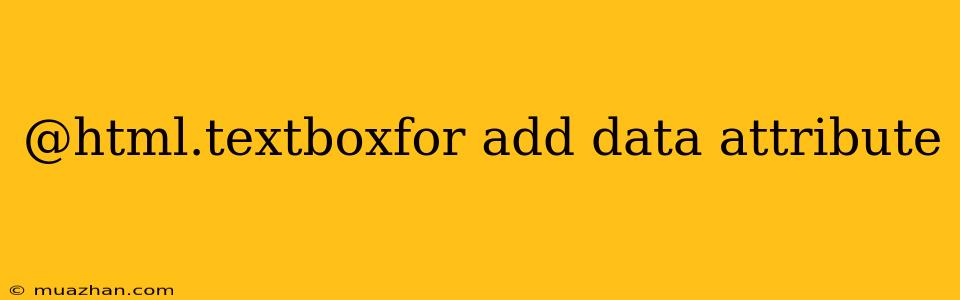 @html.textboxfor Add Data Attribute