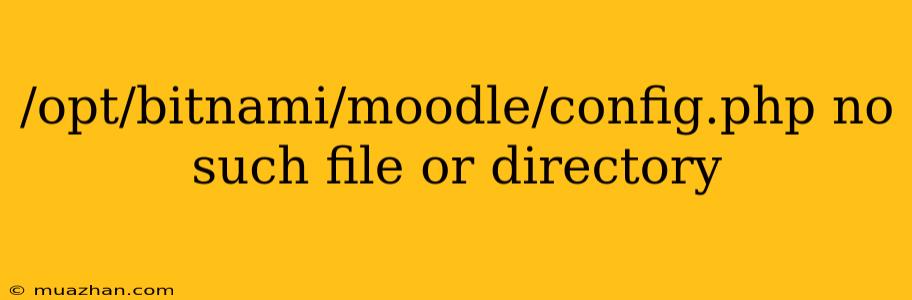 /opt/bitnami/moodle/config.php No Such File Or Directory